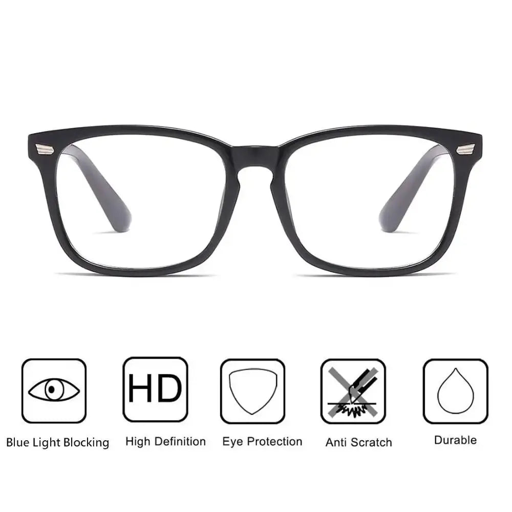 Portable Blue Light Blocking Glasses Black Leopard Square Anti Blue Ray Office Computer Goggles