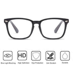 Portable Blue Light Blocking Glasses Black Leopard Square Anti Blue Ray Office Computer Goggles