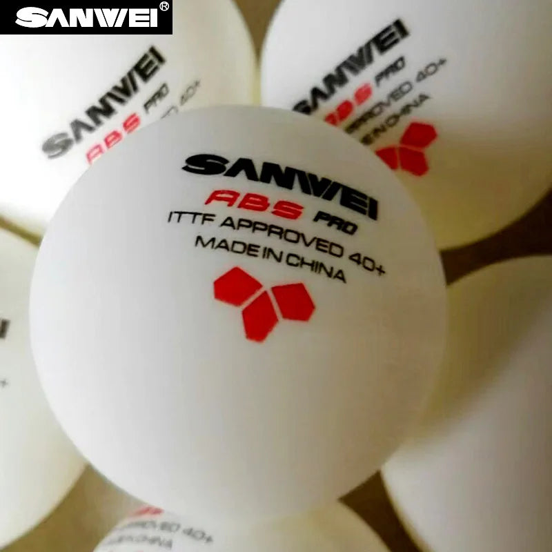 SANWEI ABS PRO 3-Star 40+ Table Tennis Balls 6pcs/box New Material ITTF Approved Seamed Ping Pong Balls for Competition Training