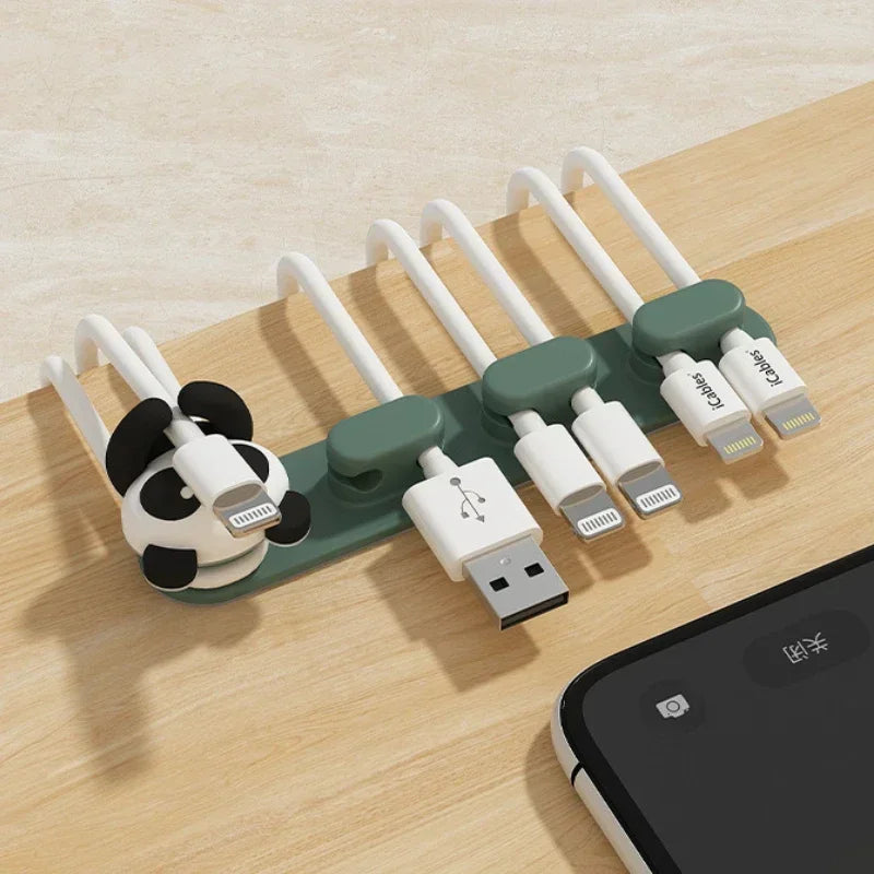 Desktop Cute Cable Organizers Holder Clip Desk Tidy Organiser SelfAdhesive Wall Mounted Cable Management Office Wire Cord Holder