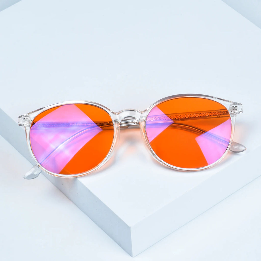 light glasses for better sleep blue light blocking  orange lenses Tr90 eyeglasses SH2022