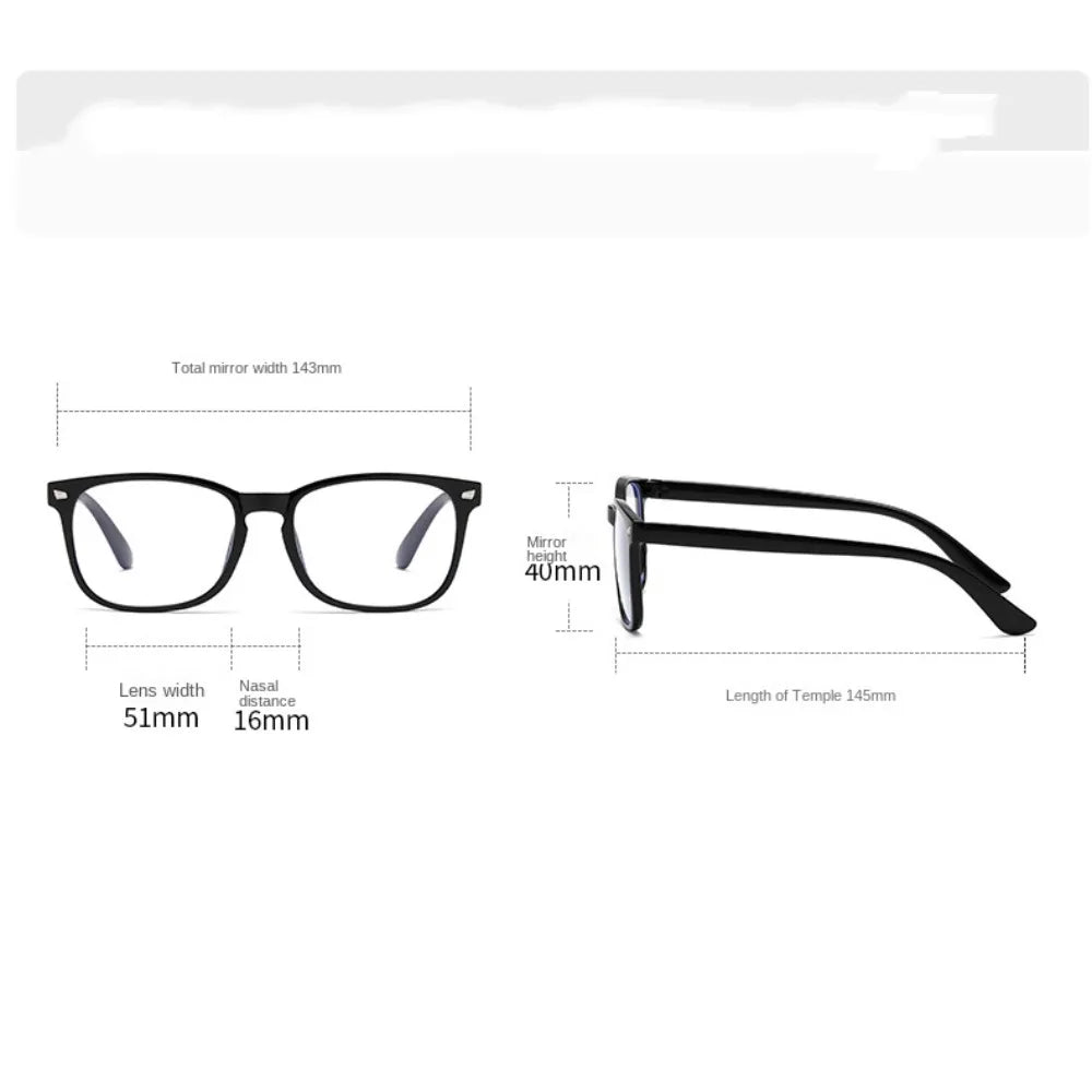 Portable Blue Light Blocking Glasses Black Leopard Square Anti Blue Ray Office Computer Goggles